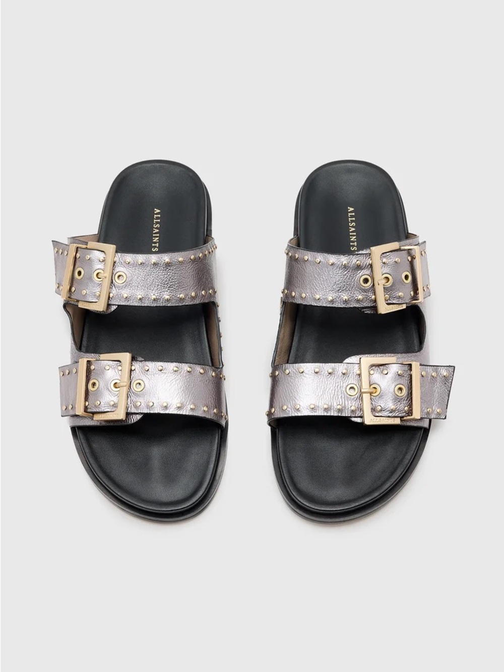 All Saints Magda Two Strap Stud Mule Sandal